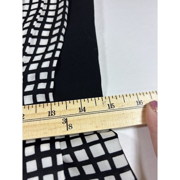 L'agence Dress Black White Check Window Pane Check Print 6 Lined - Picture 6 of 13